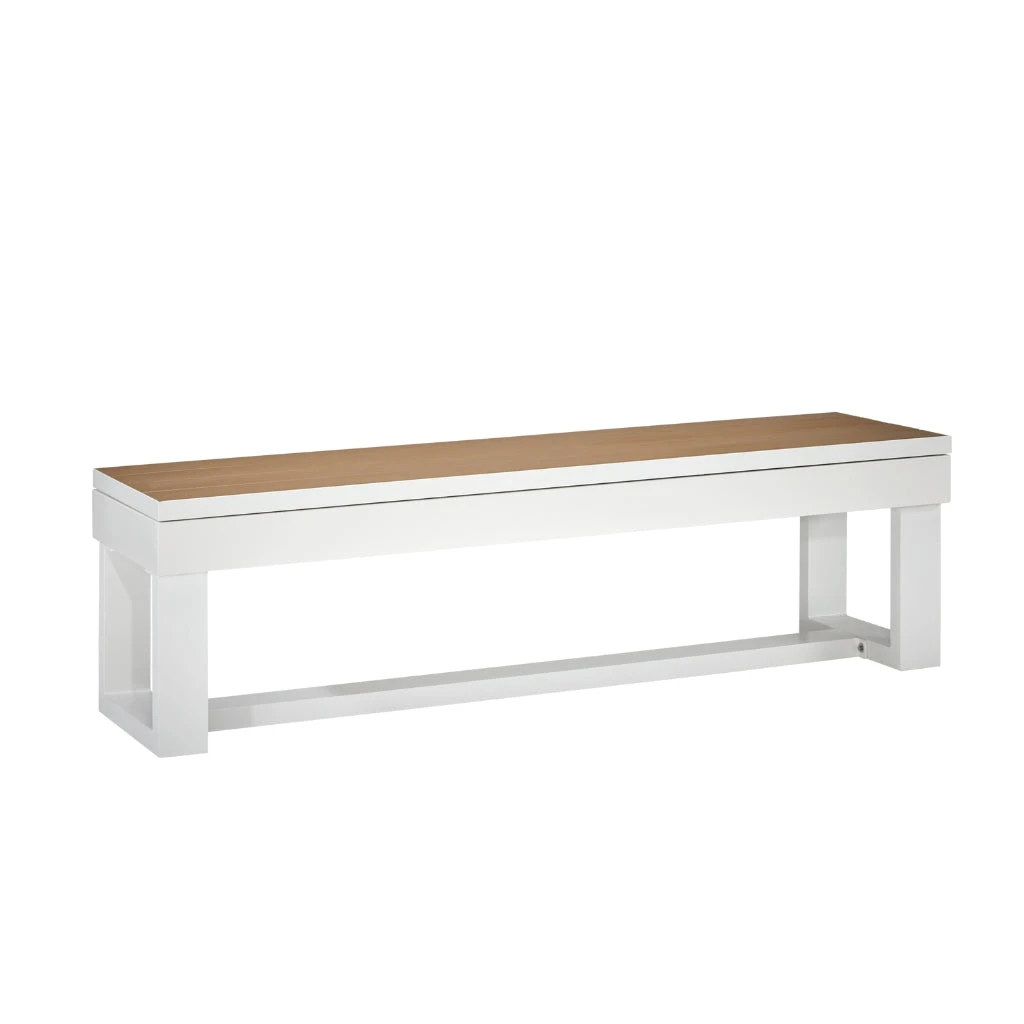 American Heritage Lanai Outdoor Pool Table Set In Pearl White - Image 8