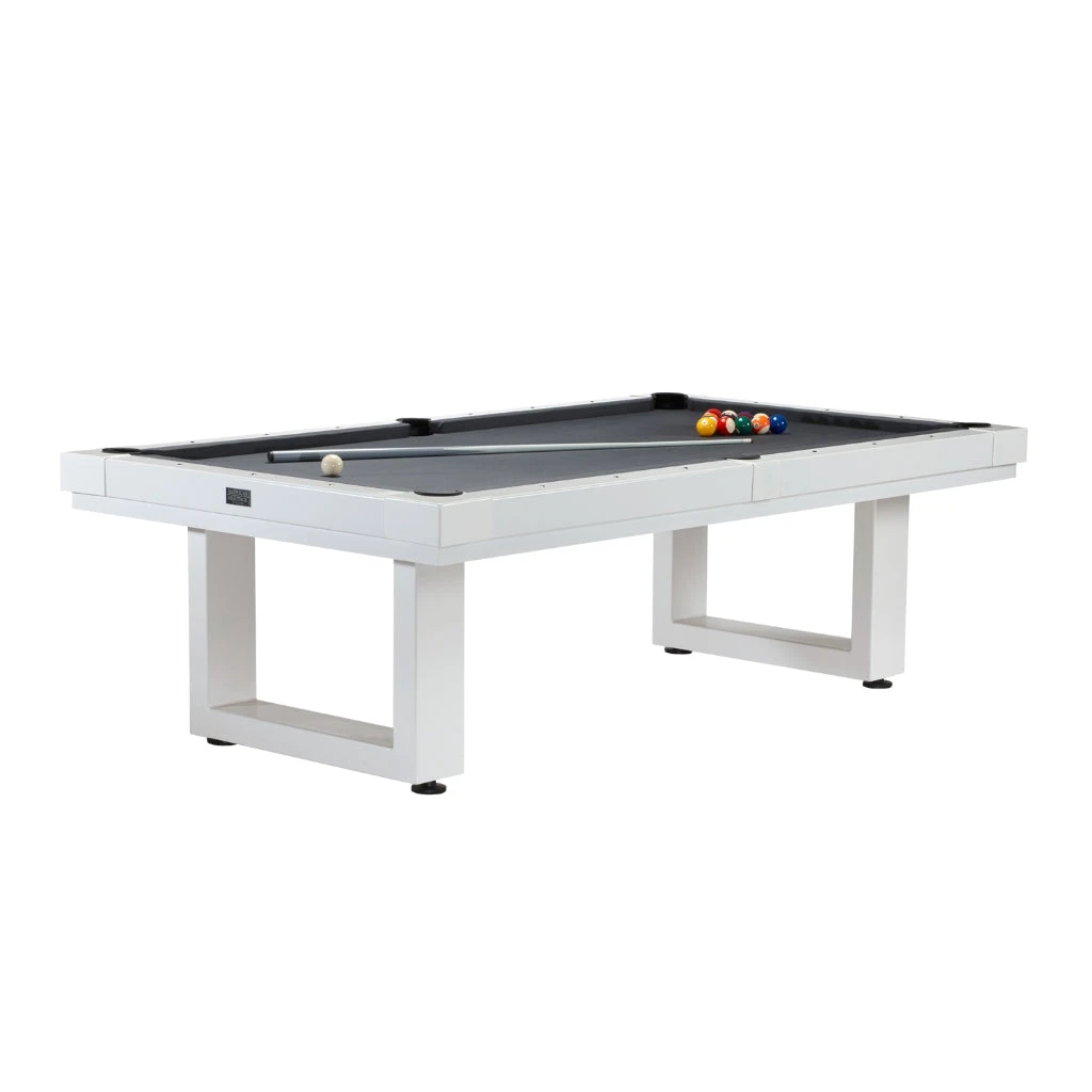 American Heritage Lanai Outdoor Pool Table Set In Pearl White - Image 4