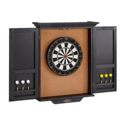 Brunswick Dartboard Cabinet 14 Brunswick Dartboard Cabinet -Game Series Store Brunswick Dartboard Cabinet Black open Game Room Spot