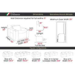 Valencia Barcelona Grand Ultimate Luxury Edition Home Theater Seating -Game Series Store Valencia Barcelona Grand Ultimate Luxury Edition Home Theater Seating Dimensions