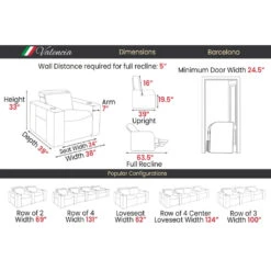 Valencia Barcelona Ultimate Luxury Edition Home Theater Seating -Game Series Store Valencia Barcelona Ultimate Luxury Edition Home Theater Seating Dimensions