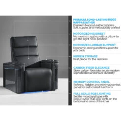 Valencia Monza Carbon Fiber Home Theater Seating -Game Series Store Valencia Monza Carbon Fiber Home Theater Seating Features