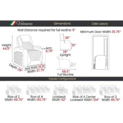 Valencia Oslo Luxury Home Theater Seating -Game Series Store Valencia Oslo Luxury Home Theater Seating Dimensions
