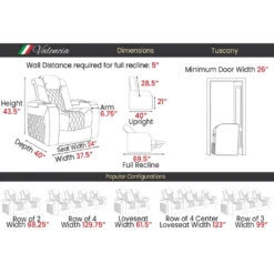 Valencia Tuscany Executive Heat & Massage Home Theater Seating -Game Series Store Valencia Tuscany Executive Heat Massage Home Theater Seating Dimensions