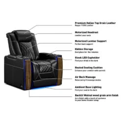Valencia Tuscany Executive Heat & Massage Home Theater Seating -Game Series Store Valencia Tuscany Executive Heat Massage Home Theater Seating Features