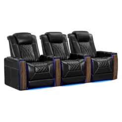 Valencia Tuscany Executive Heat & Massage Home Theater Seating -Game Series Store Valencia Tuscany Executive Heat Massage Home Theater Seating Row 3