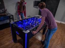 Atomic Azure 56" LED Light Up Foosball Table -Game Series Store atomic azure 56 led
