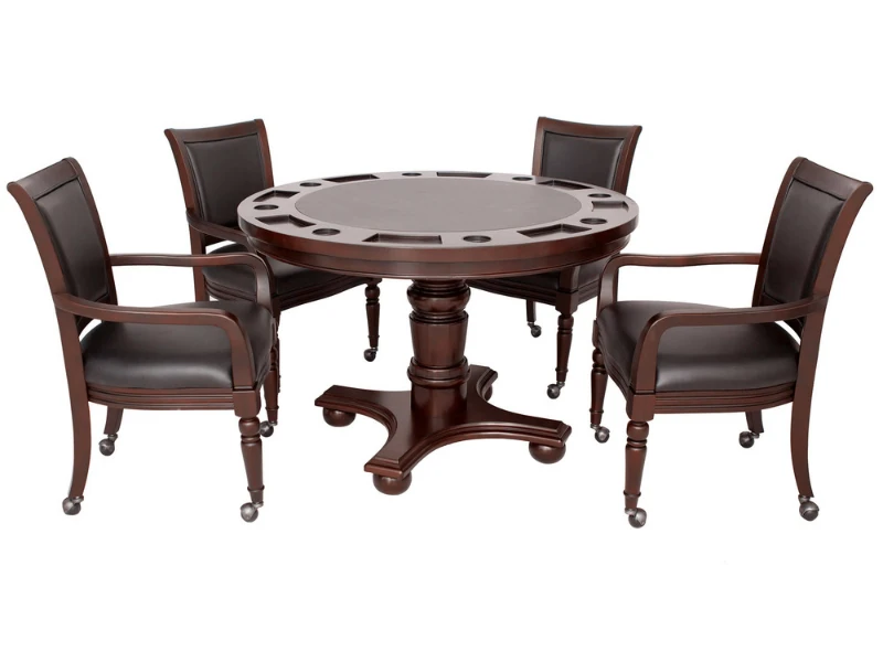 Hathaway Bridgeport 48-in Poker Table And Dining Top With 4 Arm Chairs 3 Hathaway Bridgeport 48-in Poker Table And Dining Top With 4 Arm Chairs