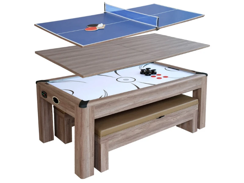 Hathaway Driftwood 7-ft Air Hockey Table Combo Set With Benches 3 Hathaway Driftwood 7-ft Air Hockey Table Combo Set With Benches