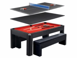 Hathaway Park Avenue 7-ft Pool Table Combo Set With Benches