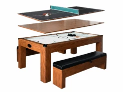 Hathaway Sherwood 7 Foot Air Hockey Table With Benches
